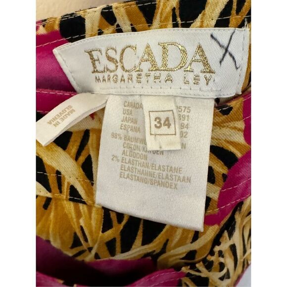 Escada By Margaretha Ley Y2K  Tropical Print Ankle Pants 34/26 - Picture 5 of 6